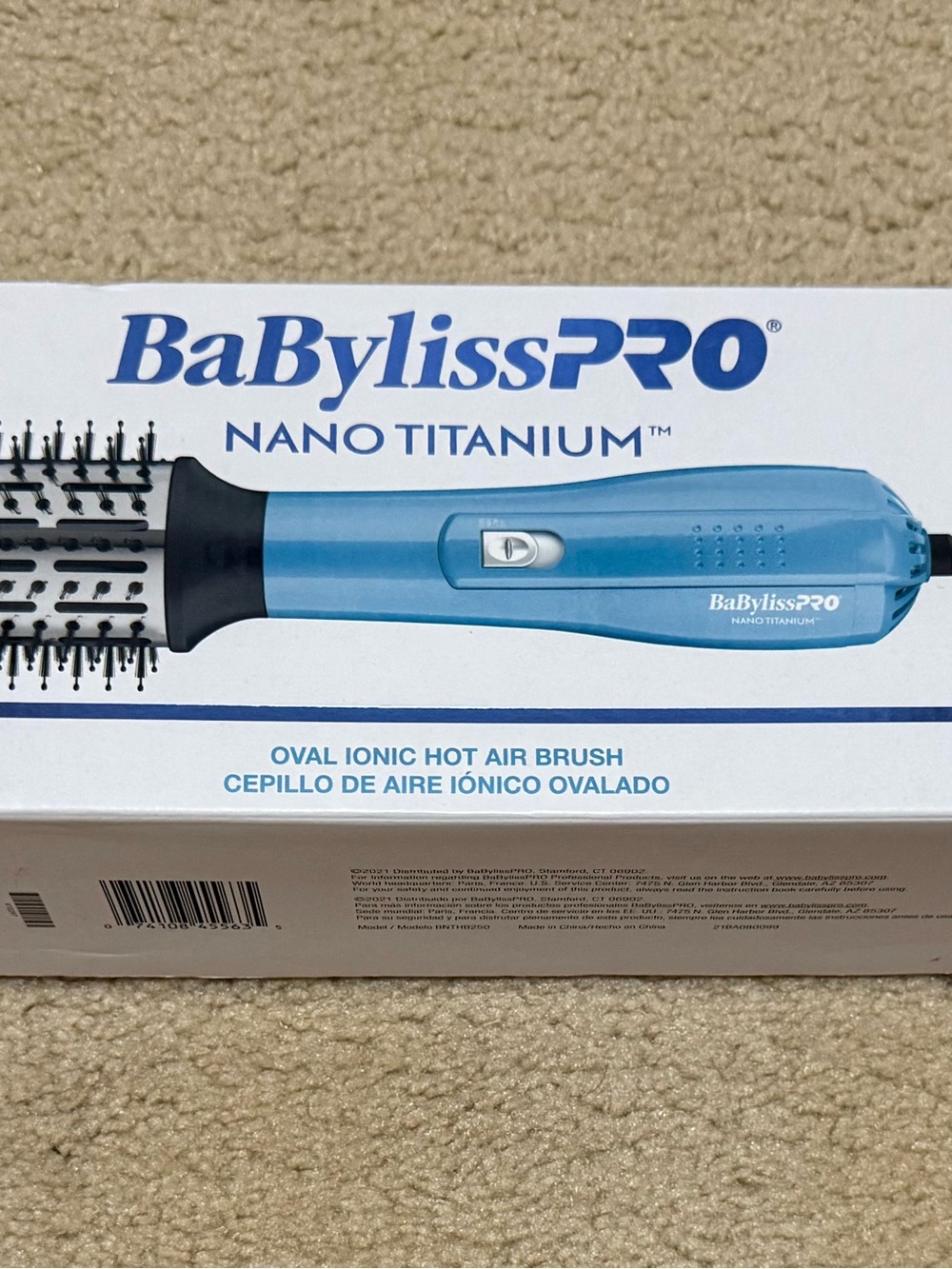 BaBylissPRO Nano Titanium Oval Ionic Hot Air Brush - Blue
